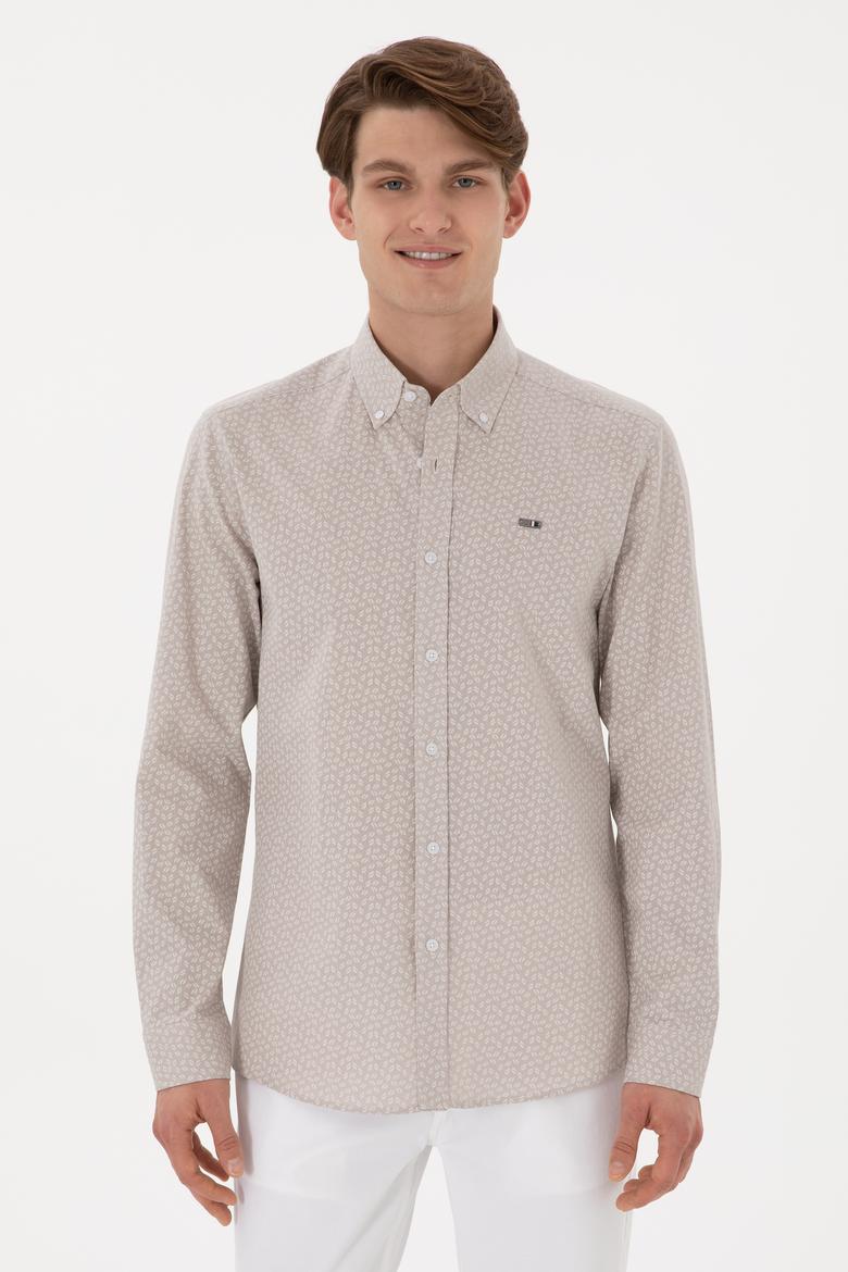 Erkek Taş Uzun Kollu Gömlek