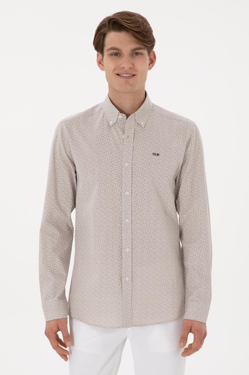 Erkek Taş Uzun Kollu Gömlek