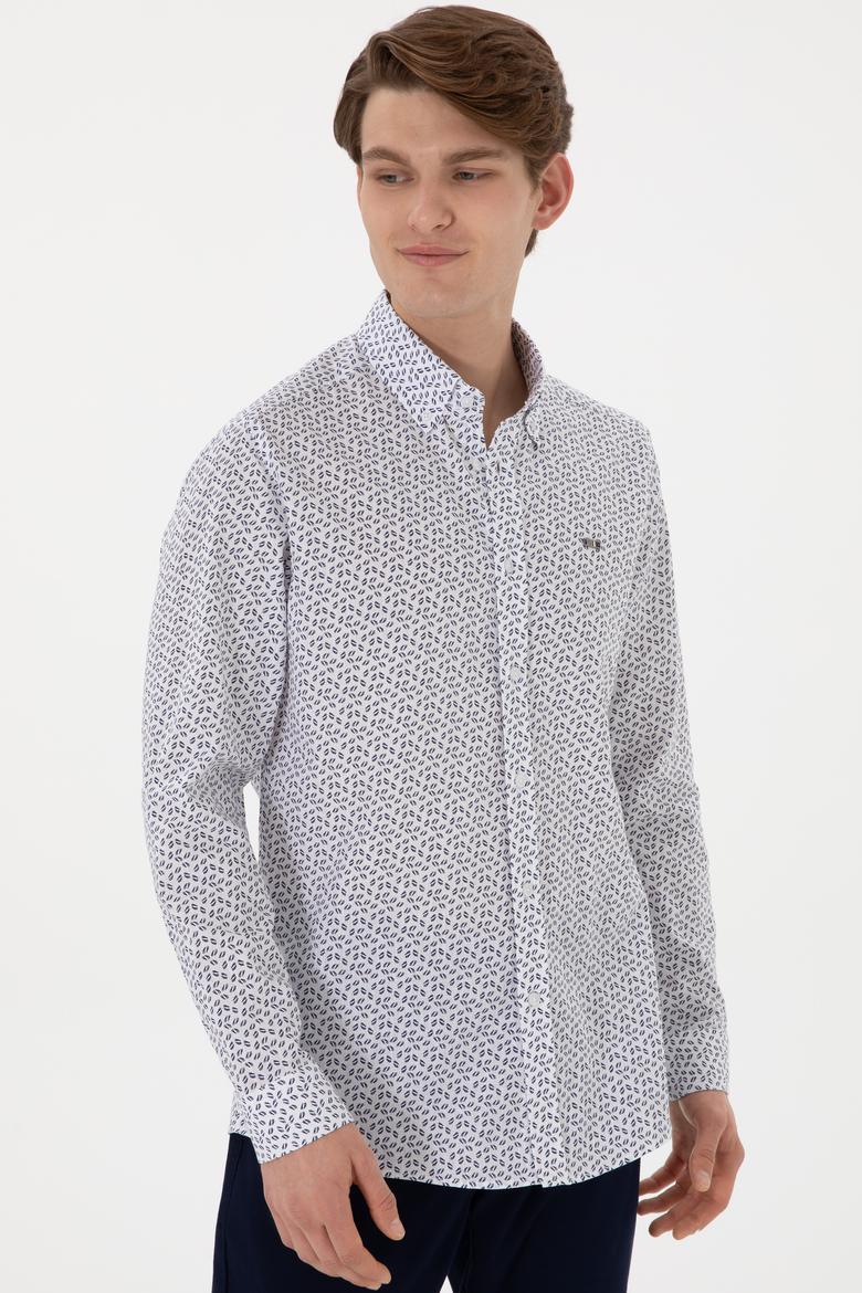 Erkek Lacivert Uzun Kollu Gömlek - 50300459013