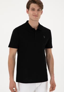 Erkek Regular Fit Polo Yaka Siyah Basic Tişört - 50298016009
