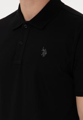 Erkek Regular Fit Polo Yaka Siyah Basic Tişört - 50298016009