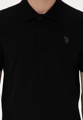 Erkek Regular Fit Polo Yaka Siyah Basic Tişört - 50298016009