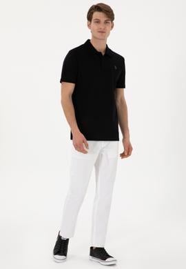 Erkek Regular Fit Polo Yaka Siyah Basic Tişört - 50298016009