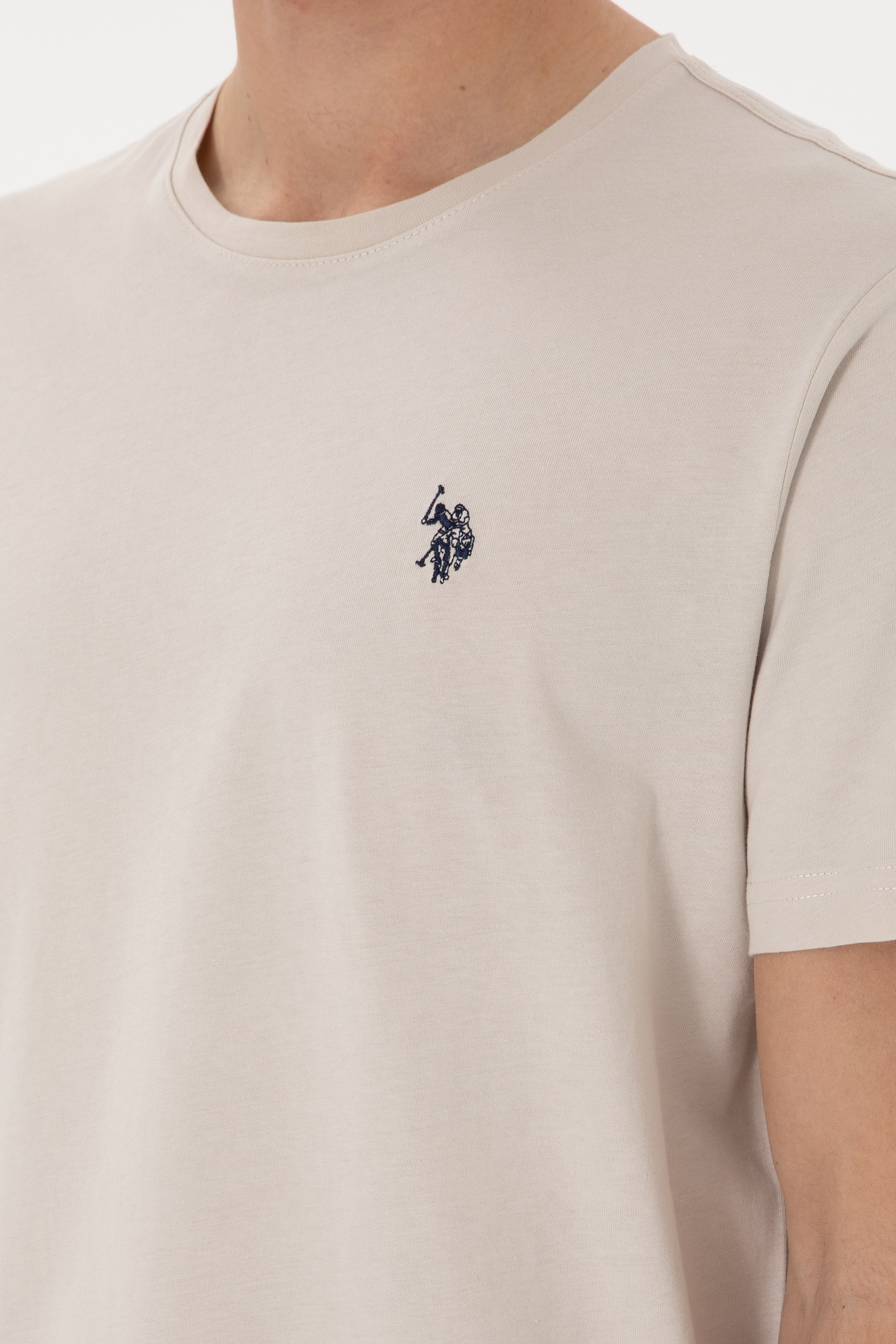 Erkek Regular Fit Bisiklet Yaka Taş Basic Tişört - Image 7