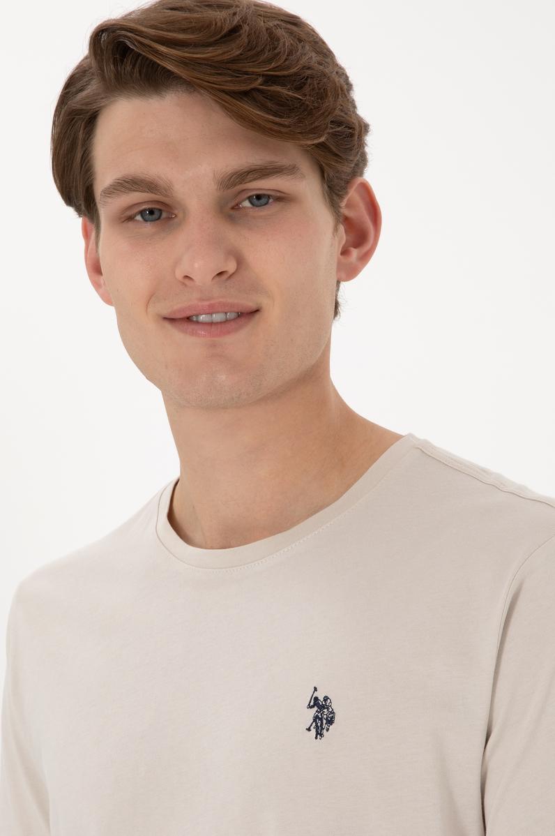 Erkek Regular Fit Bisiklet Yaka Taş Basic Tişört