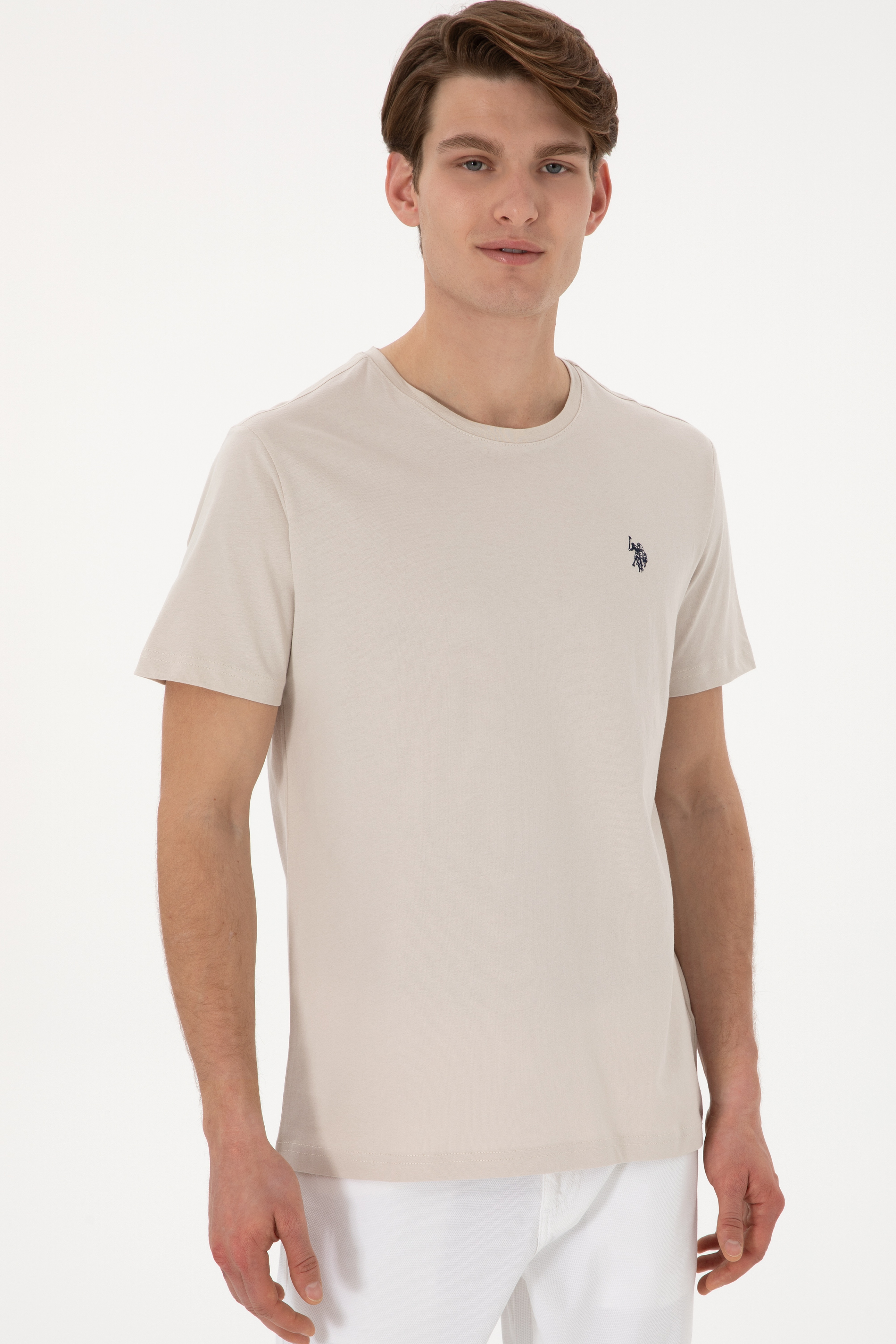 Erkek Regular Fit Bisiklet Yaka Taş Basic Tişört