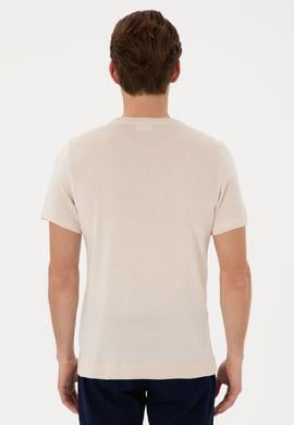 Erkek Slim Fit Bisiklet Yaka Taş Tişört - 50306456011