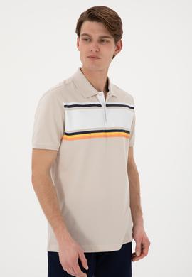 Erkek Regular Fit Polo Yaka Taş Tişört - 50306858006