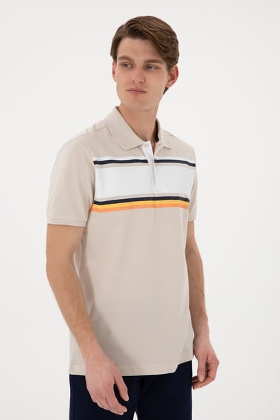 Erkek Regular Fit Polo Yaka Taş Tişört