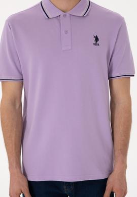 Erkek Regular Fit Polo Yaka Lila Basic Tişört - 50306011048