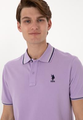 Erkek Regular Fit Polo Yaka Lila Basic Tişört - 50306011048