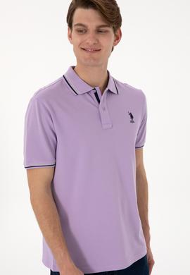 Erkek Regular Fit Polo Yaka Lila Basic Tişört - 50306011048
