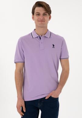 Erkek Regular Fit Polo Yaka Lila Basic Tişört - 50306011048