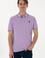 Erkek Regular Fit Polo Yaka Lila Basic Tişört