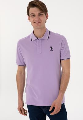 Erkek Regular Fit Polo Yaka Lila Basic Tişört - 50306011048