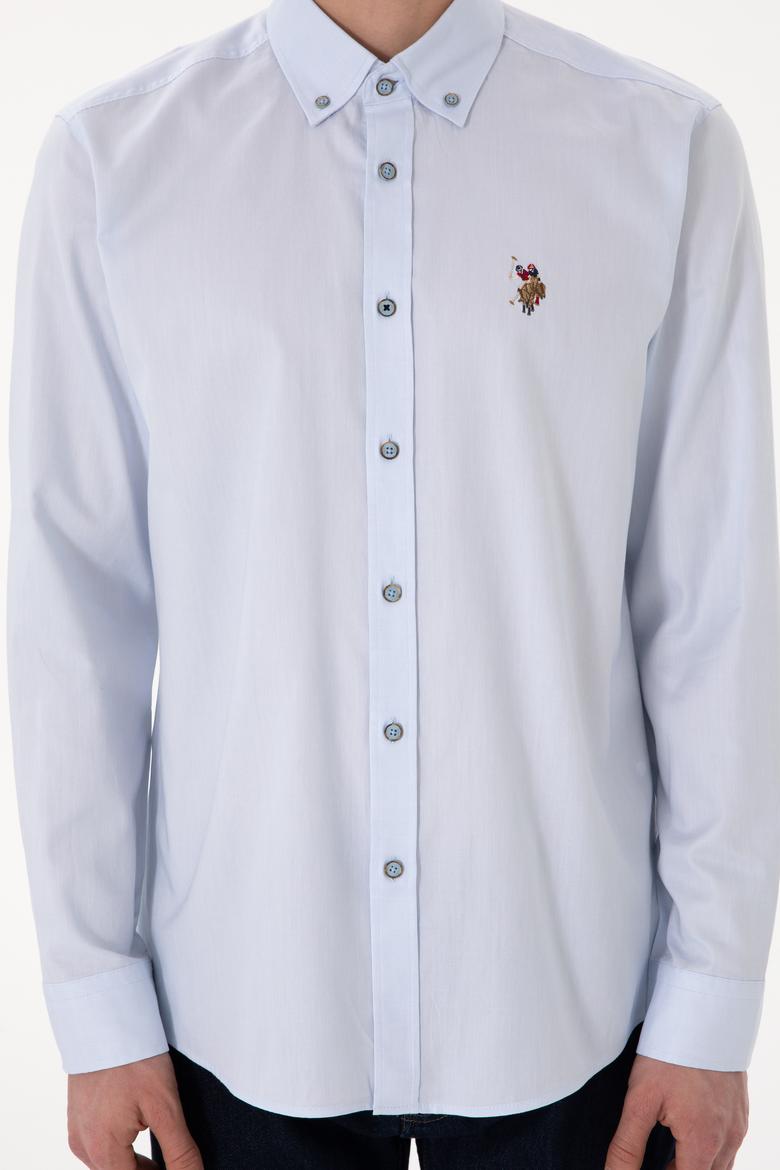 Erkek Açık Mavi Uzun Kollu Basic Gömlek - 50297981013