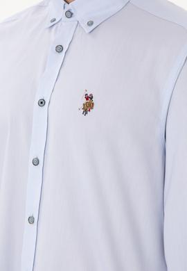 Erkek Açık Mavi Uzun Kollu Basic Gömlek - 50297981013