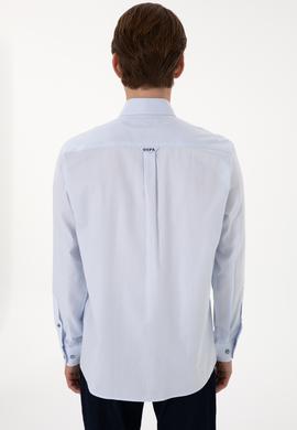 Erkek Açık Mavi Uzun Kollu Basic Gömlek - 50297981013