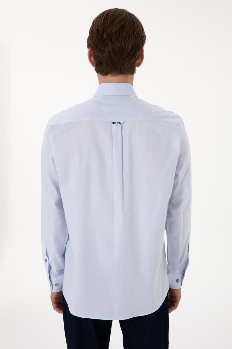 Erkek Açık Mavi Uzun Kollu Basic Gömlek - 50297981013