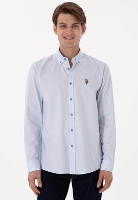 Erkek Açık Mavi Uzun Kollu Basic Gömlek - 50297981013