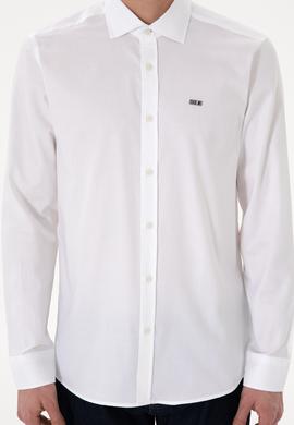 Erkek Beyaz Uzun Kollu Basic Gömlek - 50298004005
