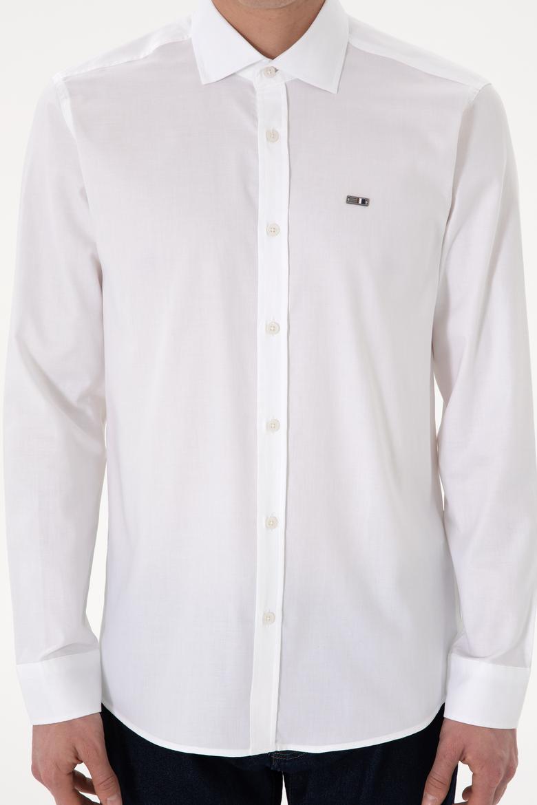 Erkek Beyaz Uzun Kollu Basic Gömlek - 50298004005