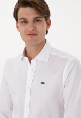 Erkek Beyaz Uzun Kollu Basic Gömlek - 50298004005