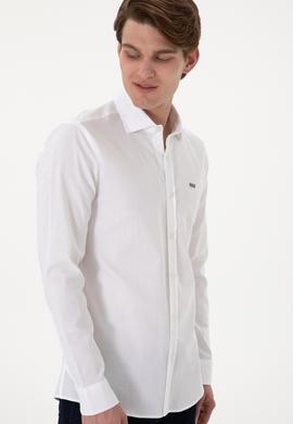 Erkek Beyaz Uzun Kollu Basic Gömlek - 50298004005