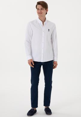 Erkek Beyaz Uzun Kollu Basic Gömlek - 50297997046