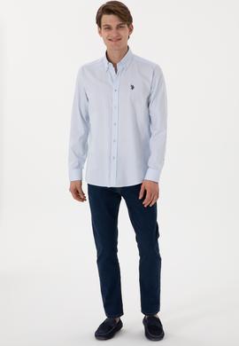Erkek Açık Mavi Uzun Kollu Basic Gömlek - 50298001017