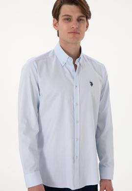 Erkek Açık Mavi Uzun Kollu Basic Gömlek - 50298001017