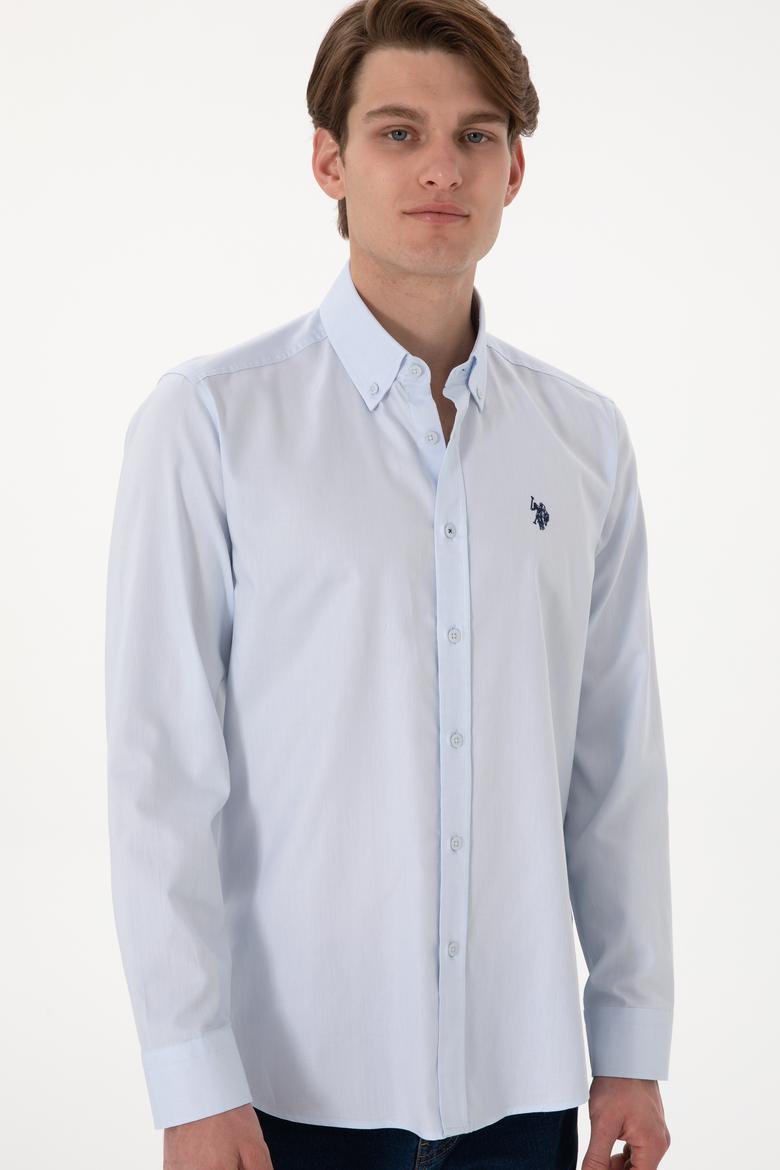 Erkek Açık Mavi Uzun Kollu Basic Gömlek - 50298001017