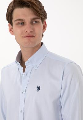 Erkek Açık Mavi Uzun Kollu Basic Gömlek - 50298001017