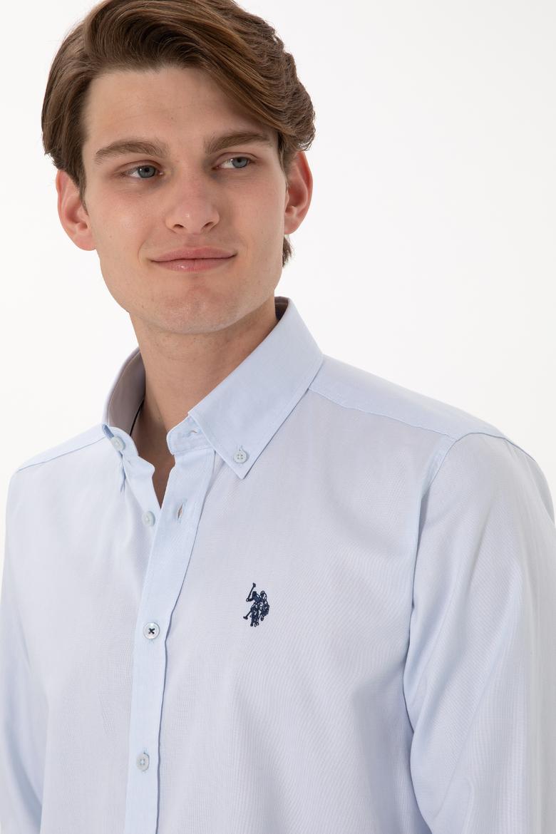 Erkek Açık Mavi Uzun Kollu Basic Gömlek - 50298001017