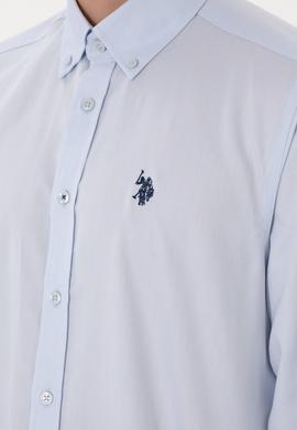 Erkek Açık Mavi Uzun Kollu Basic Gömlek - 50298001017