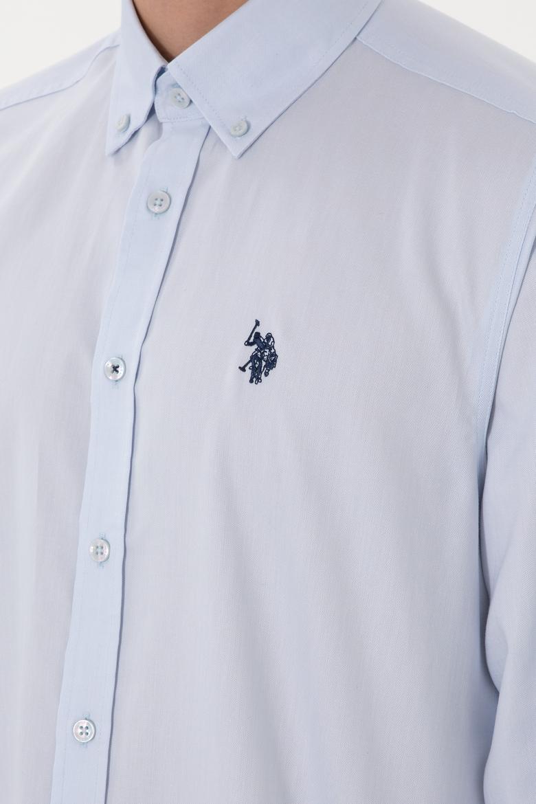 Erkek Açık Mavi Uzun Kollu Basic Gömlek - 50298001017