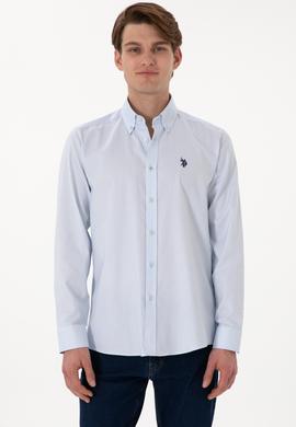 Erkek Açık Mavi Uzun Kollu Basic Gömlek - 50298001017