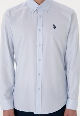 Erkek Açık Mavi Uzun Kollu Basic Gömlek - 50298001017