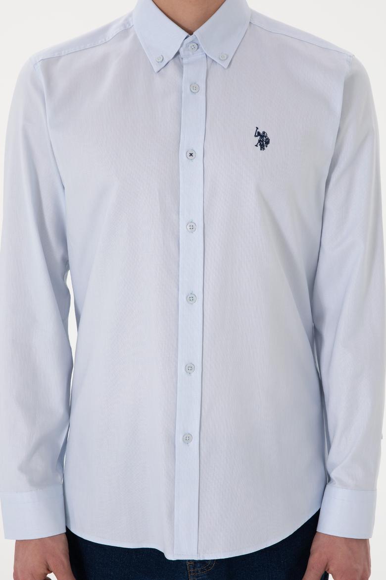 Erkek Açık Mavi Uzun Kollu Basic Gömlek - 50298001017