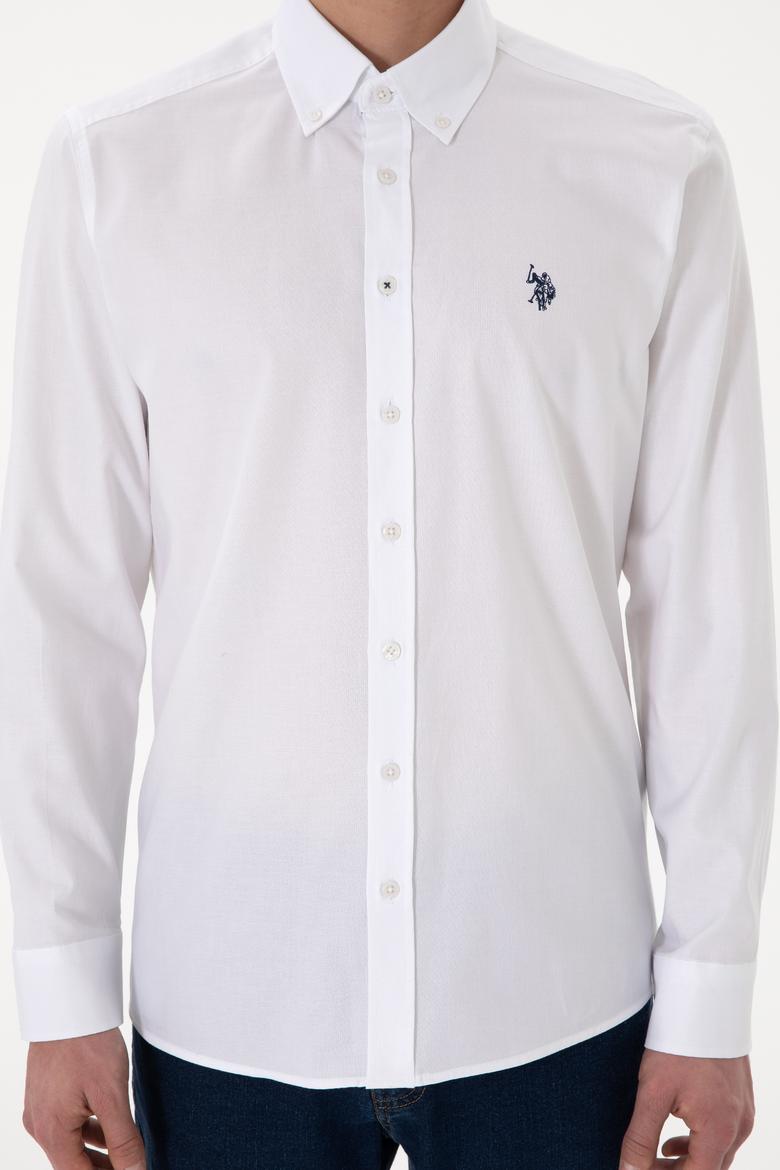 Erkek Beyaz Uzun Kollu Basic Gömlek - 50298002013