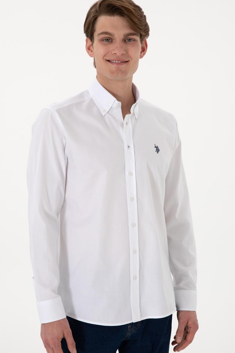 Erkek Beyaz Uzun Kollu Basic Gömlek - 50298002013