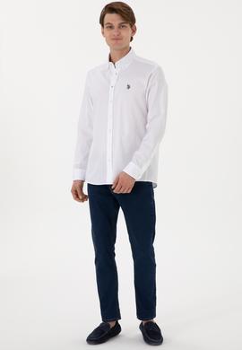 Erkek Beyaz Uzun Kollu Basic Gömlek - 50298002013