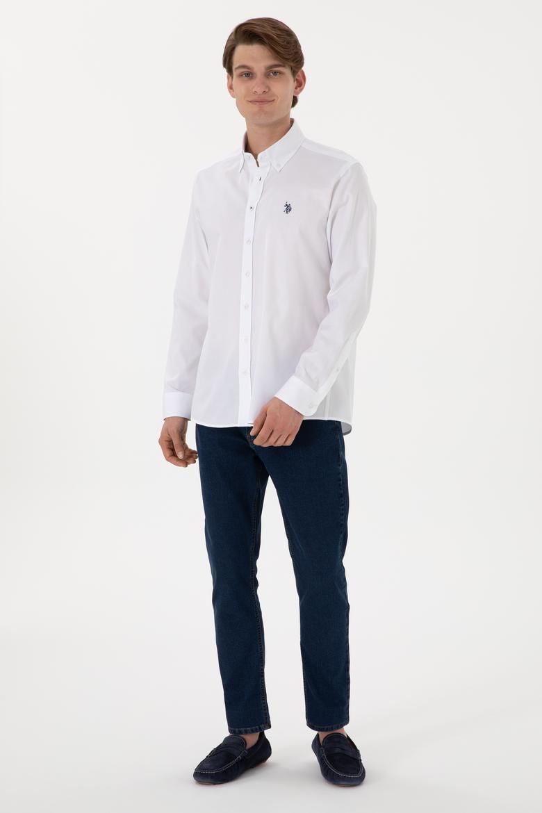 Erkek Beyaz Uzun Kollu Basic Gömlek - 50298002013