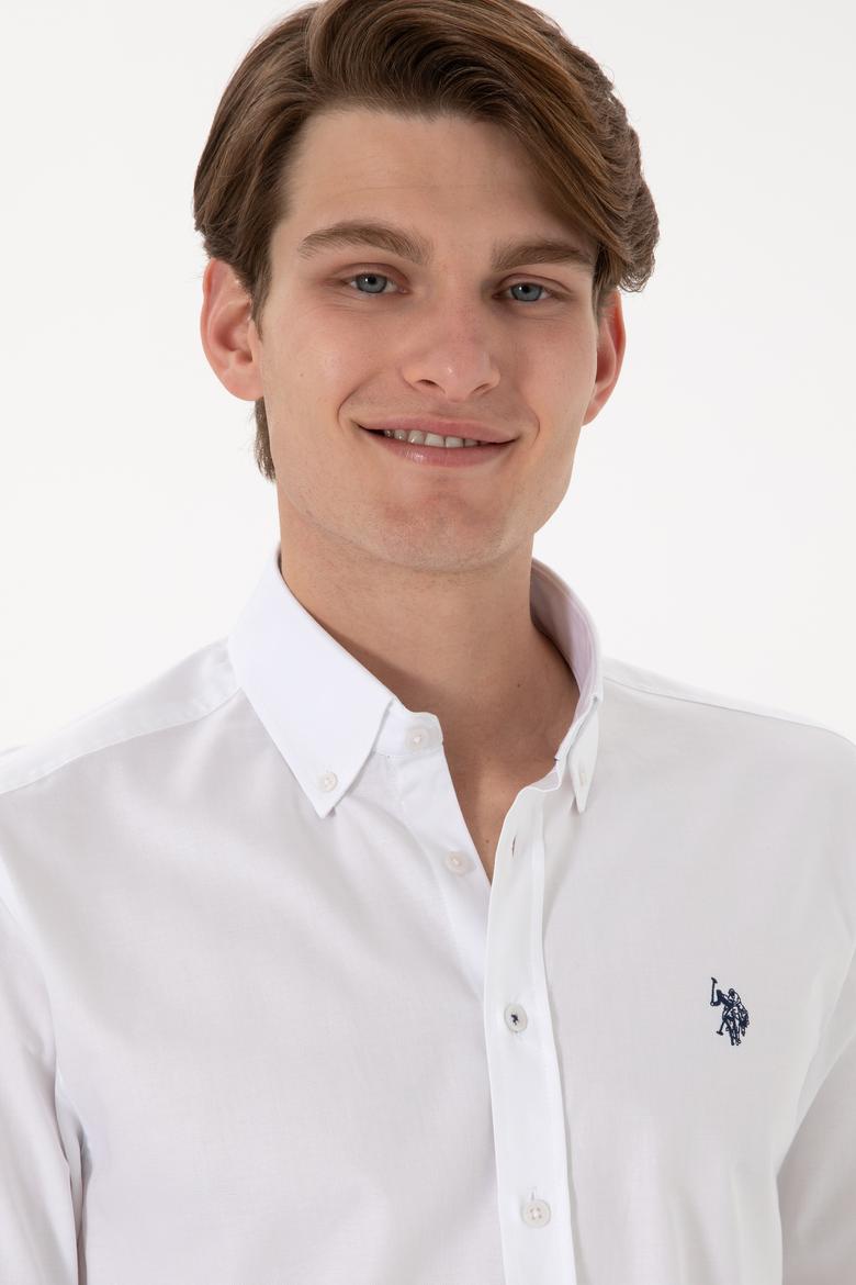 Erkek Beyaz Uzun Kollu Basic Gömlek - 50298002013