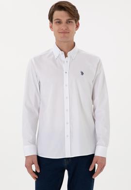 Erkek Beyaz Uzun Kollu Basic Gömlek - 50298002013