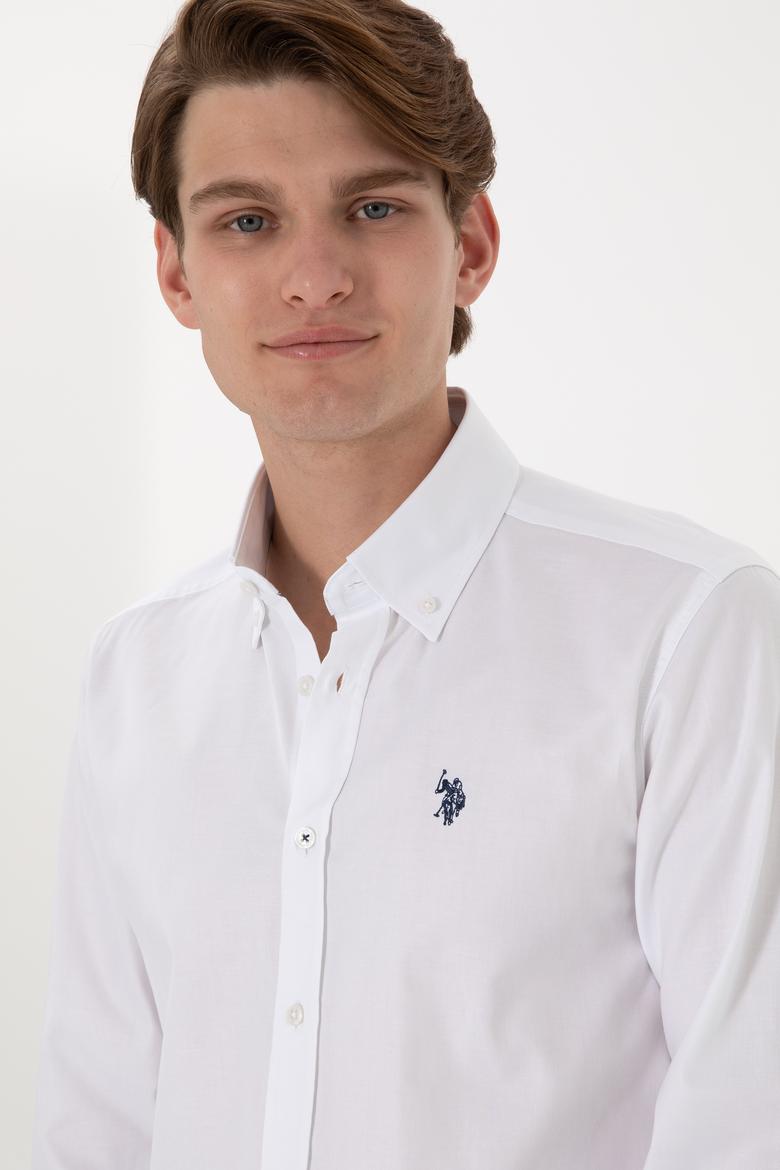 Erkek Beyaz Uzun Kollu Basic Gömlek - 50298001003