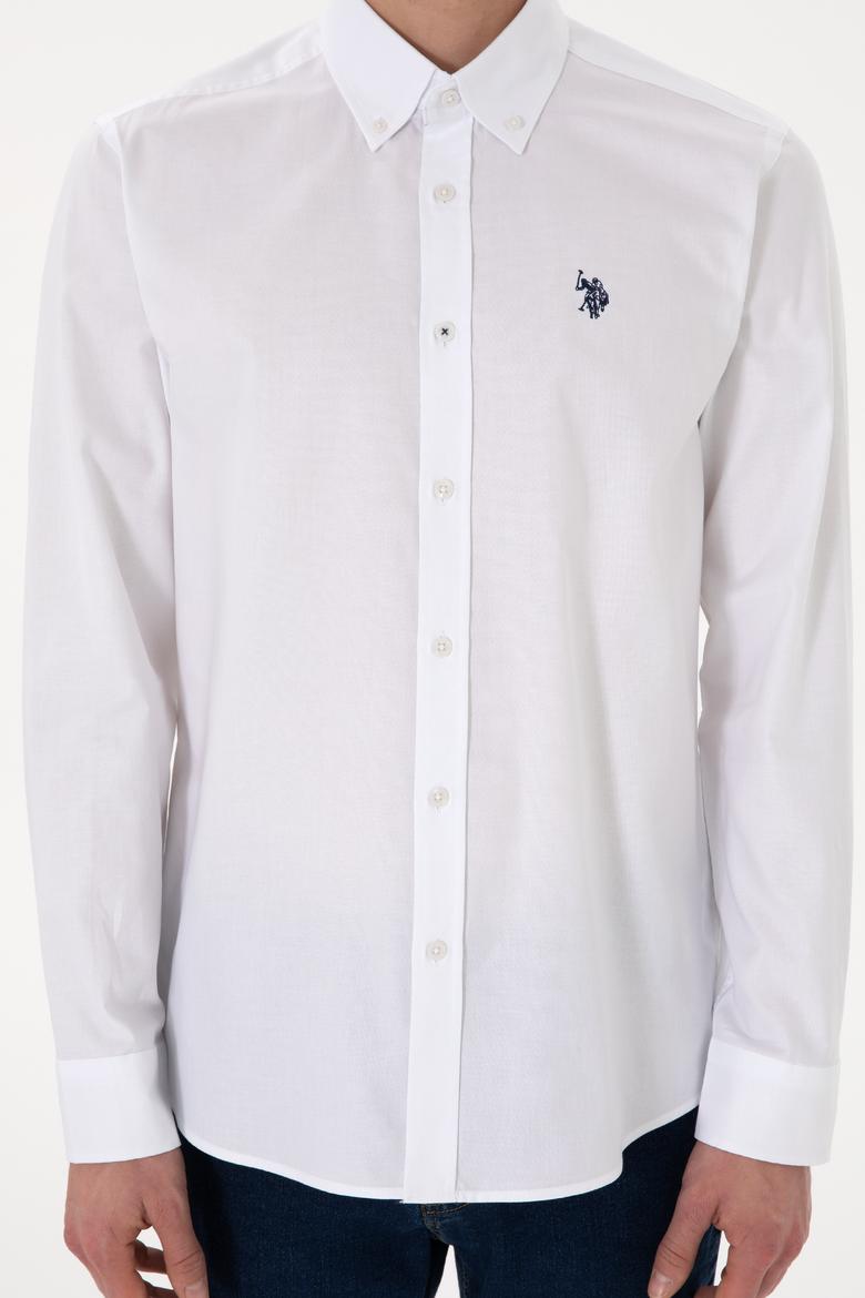 Erkek Beyaz Uzun Kollu Basic Gömlek - 50298001003