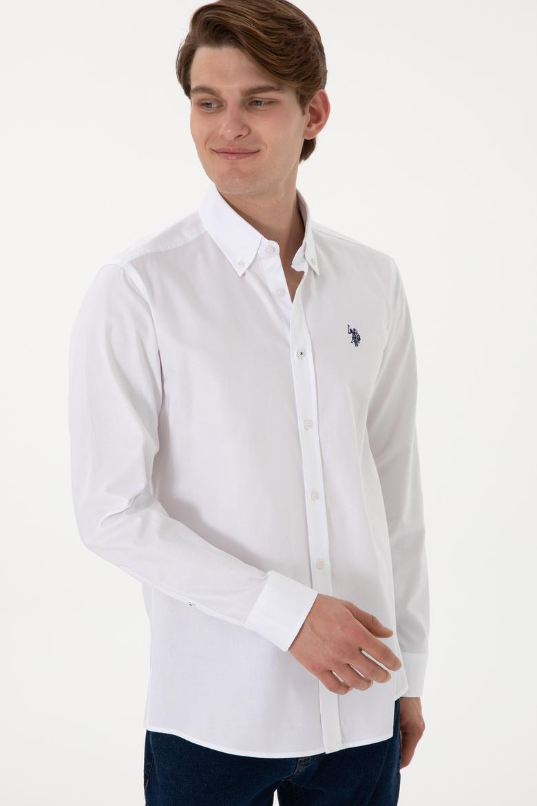 Erkek Beyaz Uzun Kollu Basic Gömlek - 50298001003