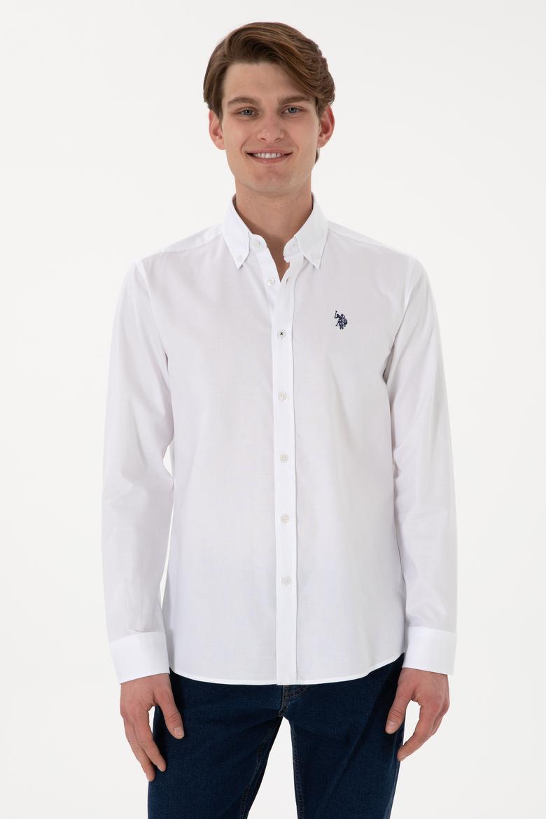 Erkek Beyaz Uzun Kollu Basic Gömlek