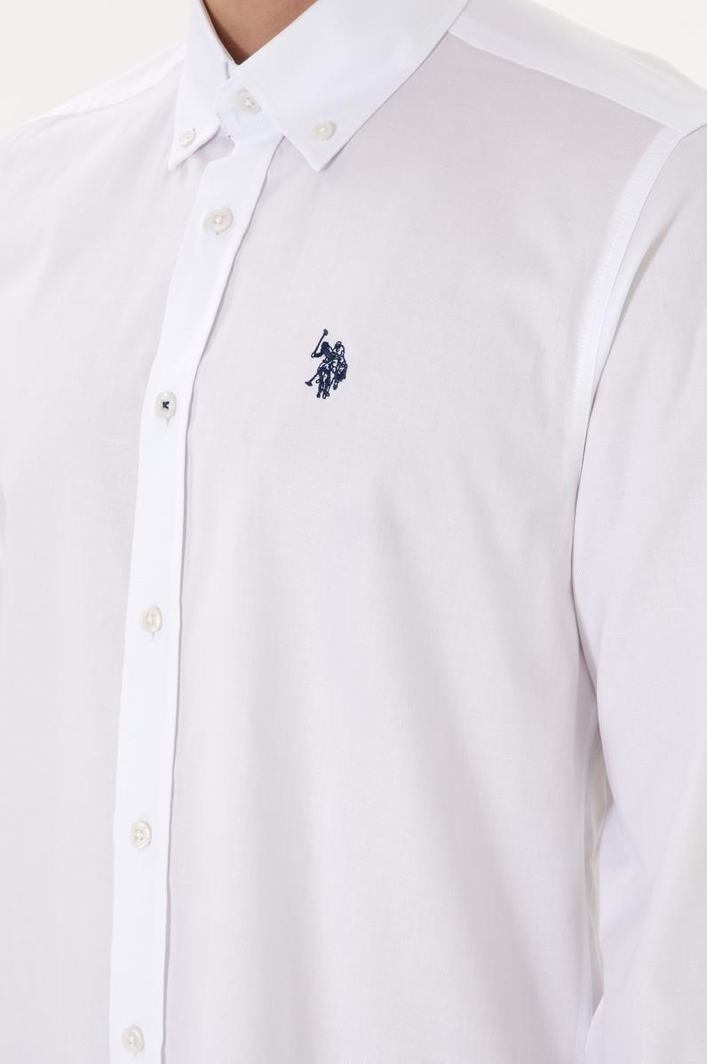 Erkek Beyaz Uzun Kollu Basic Gömlek